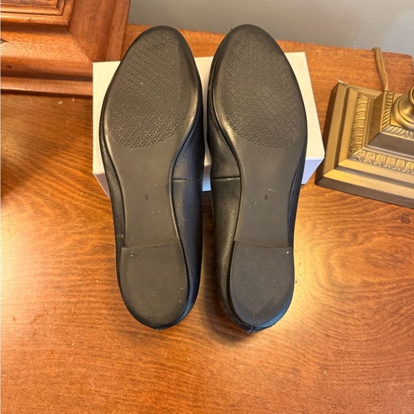 Tory Burch Black Leather Benton Ballet Flats with Gold Logo Medallion Size 8 - Picture 9 of 10